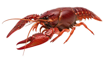 Isolated Red Crawfish with Claws