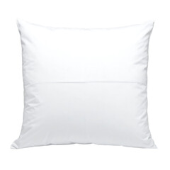 Soft and fluffy white pillow mockup isolated on transparent background