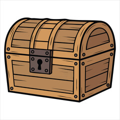 pirate loot box isolated white background