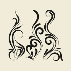 Decorative floral vector ornament on white background