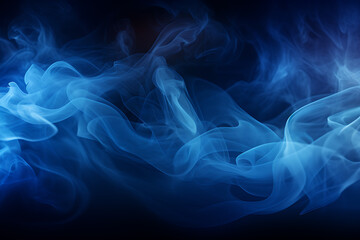 Fototapeta premium Abstract blue smoke swirls with dynamic movement for elegant designs and concepts