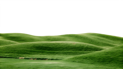 landscape png border green hill isolated on white background, png, ai generated.