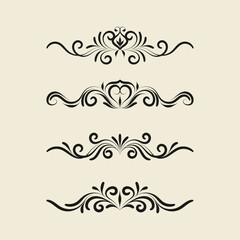 Decorative floral vector ornament on white background