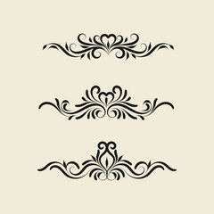 Decorative floral vector ornament on white background