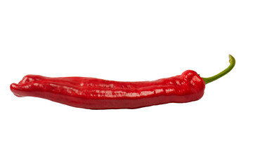 Fresh sweet red pepper isolated on a white background.