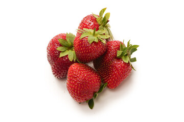 Fresh group of berries isolated on a white background.
