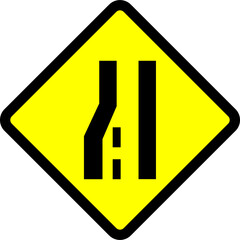 INA_Lane Reduction Left Lane Ends Sign