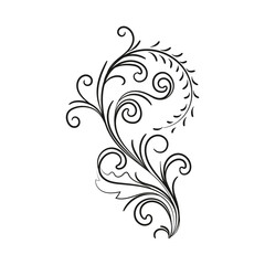 Decorative floral vector ornament on white background