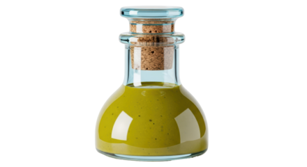 Isolated Green Sauce Bottle
