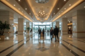 Blurred abstract hotel lobby interior