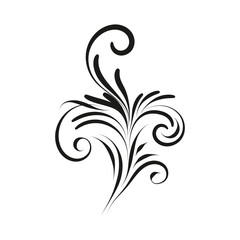 Decorative floral vector ornament on white background