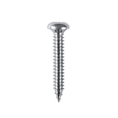 Shiny silver metal screw close up image on transparent background