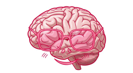 Isolated Brain with glasses