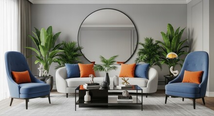 
Interior of Modern luxury design of living room and white wall pattern background 
