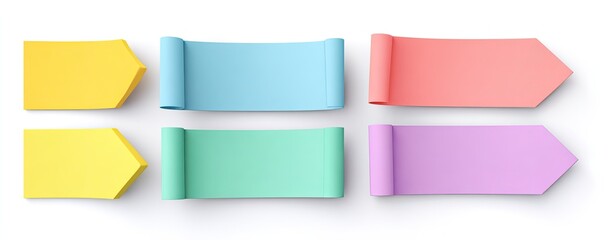 Colorful directional sticky notes