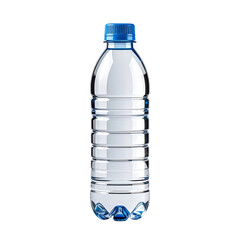 Refreshing water bottle with blue cap, digitally rendered on transparent background