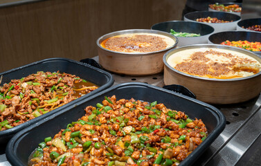 Chinese style fast food restaurant buffet