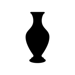Flower vase silhouette vector flat design.