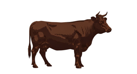 Isolated Brown Cow