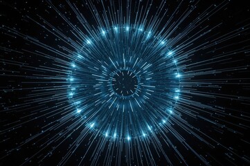 A digital illustration depicting a nuclear blast, showing x-ray or light radiation, magnetic field generation, and the release of particles alongside magnetic fields