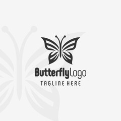 Stylish Butterfly Monochrome Logo Design