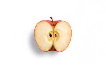 Half of a fresh apple on a white background