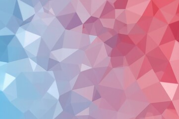Polygonal design filled with triangles in shades of light blue and red.