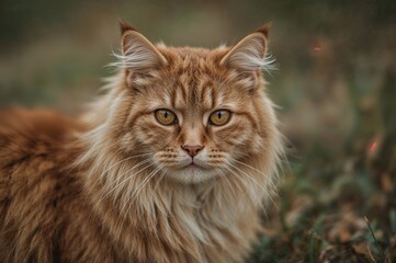 An adorable brown feline with charming features