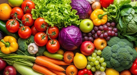 Vibrant assortment of fresh fruits and vegetables a feast for the senses