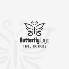 Premium Butterfly Badge Logo Design