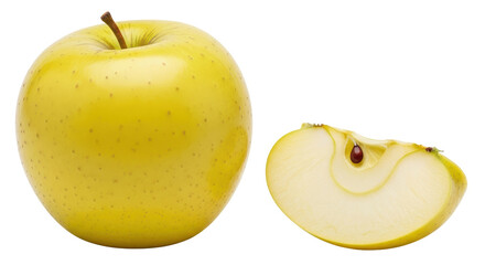 Isolated Yellow Apple on White Background