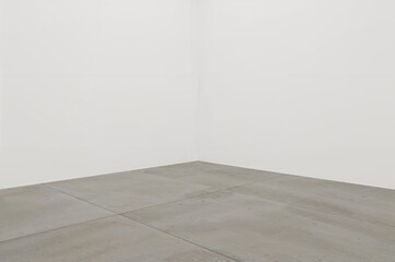 Fototapeta premium Minimalist white space with empty walls and sharp corners