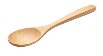 Isolated Wooden Spoon, Light Wood Finish