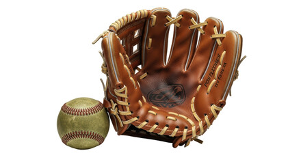 Isolated Baseball Glove and Ball, Sport Equipment