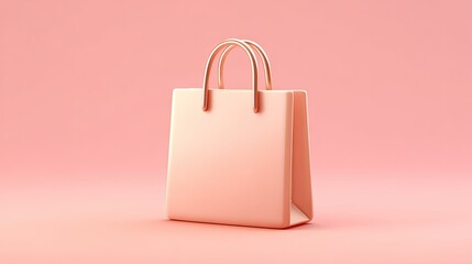 Pink shopping bag on pink background (1)