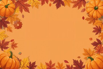 Autumn-inspired promotional banner showcasing a pumpkin and leaves for posters, cards, labels, or online advertisements