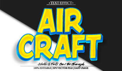 Obraz premium Sky High Aircraft Aviation Travel Text Effect Editable Alphabet