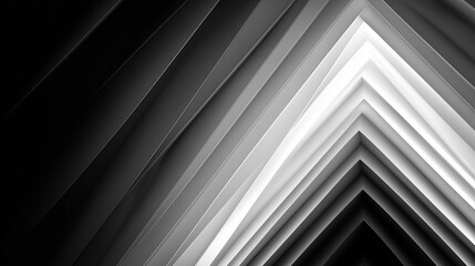 Obraz premium Abstract Architectural Lines: Captivating monochrome image of geometric shapes forming a layered structure, where light and shadow interplay, showcasing the beauty of design, minimalist aesthetics.
