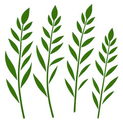 Lush green leaves dancing in a gentle breeze on a bright day