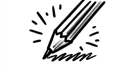 Pencil Sketch: A dynamic pencil sketch captures the essence of creativity and the birth of ideas.