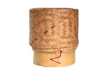 Bamboo woven lunch box with beautiful pattern and transparent background .png