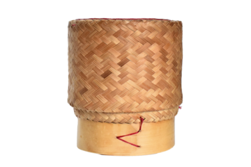 Bamboo woven lunch box with beautiful pattern and transparent background .png