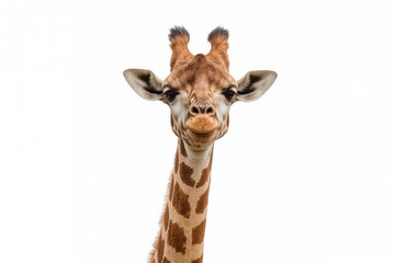 Obraz premium Adorable animal. Smiling long-neck on a plain backdrop.