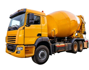 Construction Site Concrete Mixer Truck Vehicle, Transparent Background
