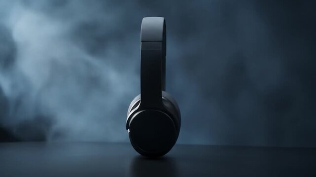 Modern wireless headphone device for personal audio and entertainment technology product display