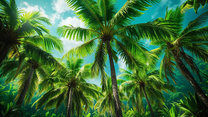 Obraz premium Stunning View of Palm Trees Against a Scenic Sky