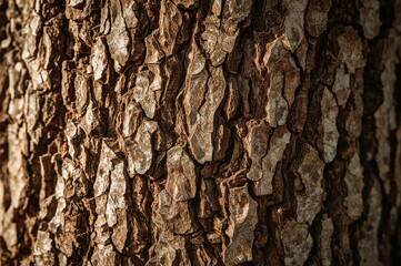 Close-up view of tree bark revealing complex natural patterns and hues