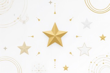 Conceptual illustration of aiming for a single star objective. Enhancing scores or standings, assessment and categorization concept.