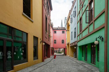 Streets of Gothic style architecture town