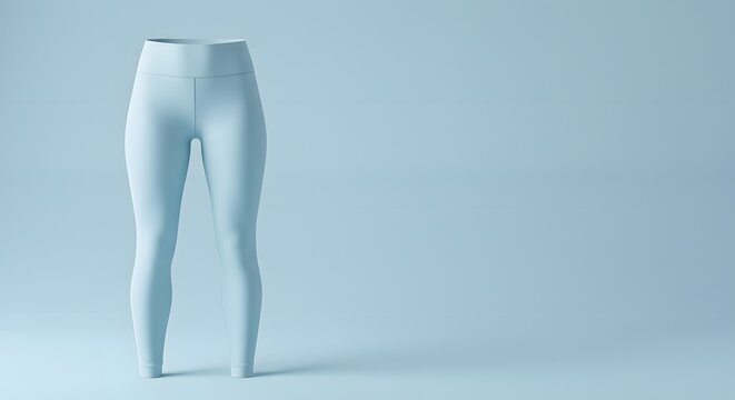 Light Blue Women's Leggings Mockup on Studio Background